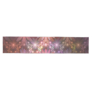 Bed Of Flowers Colourful Shiny Abstract Fractal Ar Medium Table Runner