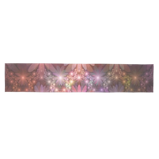 Bed Of Flowers Colourful Shiny Abstract Fractal Ar Medium Table Runner (Horizontal)