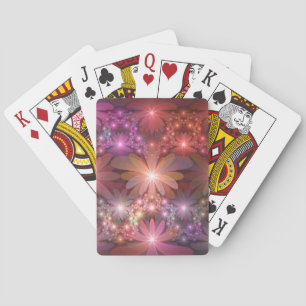 Bed Of Flowers Colourful Shiny Abstract Fractal Ar Playing Cards
