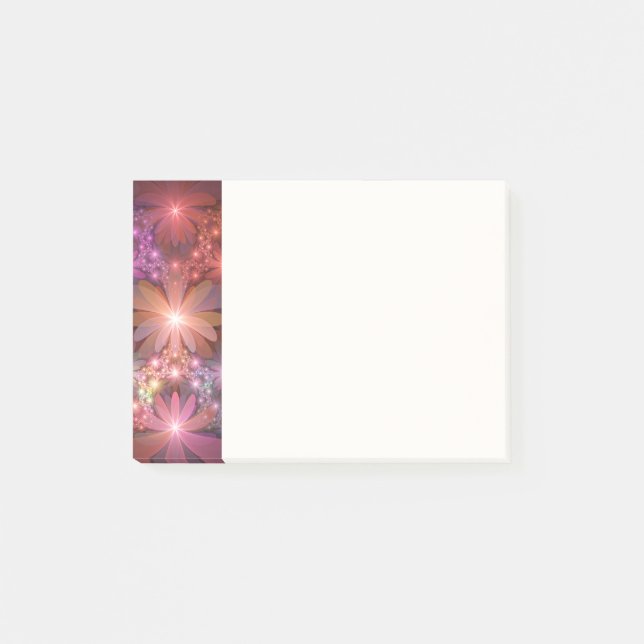 Bed Of Flowers Colourful Shiny Abstract Fractal Ar Post-it Notes (Front)
