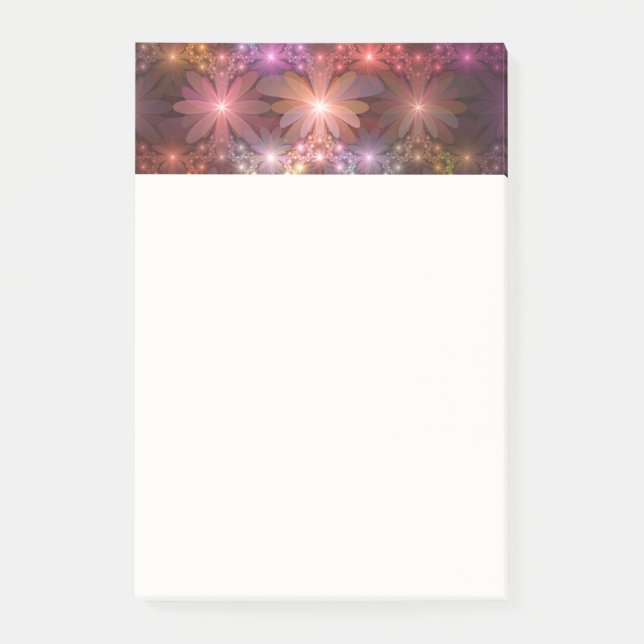 Bed Of Flowers Colourful Shiny Abstract Fractal Ar Post-it Notes (Front)