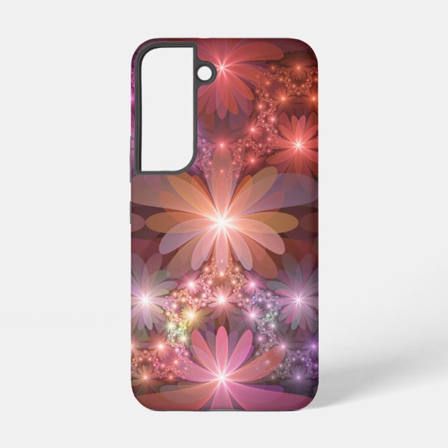 Bed Of Flowers Colourful Shiny Abstract Fractal Ar Samsung Galaxy S22 Case (Back)