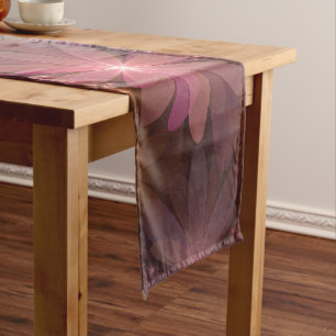 Bed Of Flowers Colourful Shiny Abstract Fractal Ar Short Table Runner