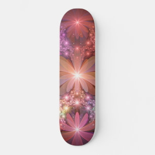 Bed Of Flowers Colourful Shiny Abstract Fractal Ar Skateboard