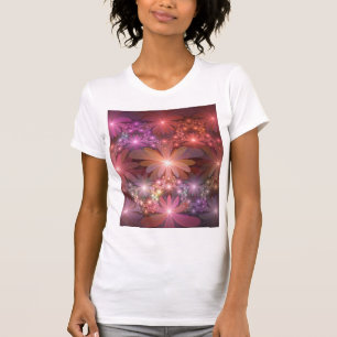 Bed Of Flowers Colourful Shiny Abstract Fractal Ar T-Shirt
