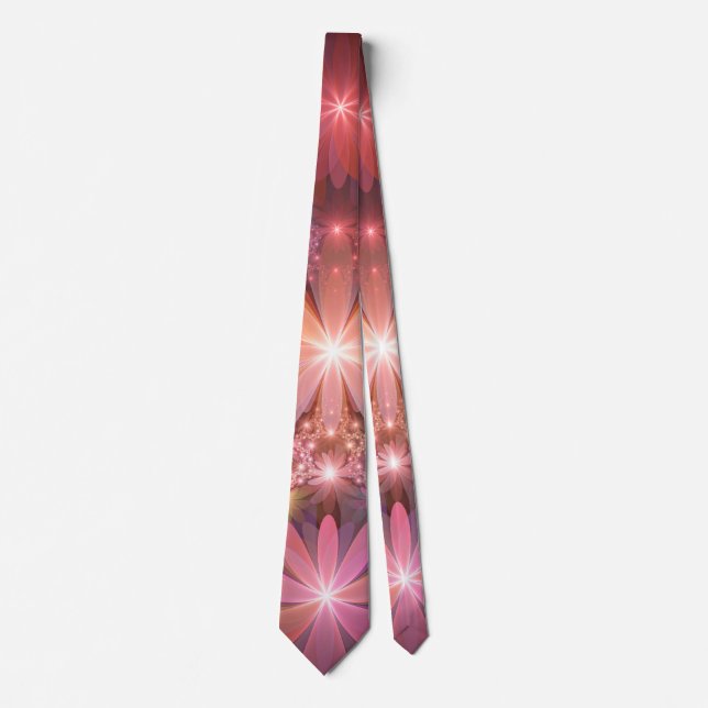 Bed Of Flowers Colourful Shiny Abstract Fractal Ar Tie (Front)