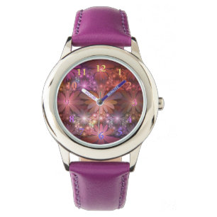Bed Of Flowers Colourful Shiny Abstract Fractal Ar Watch