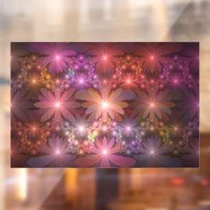 Bed Of Flowers Colourful Shiny Abstract Fractal Ar Window Cling