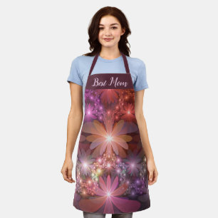 Bed Of Flowers Shiny Abstract Fractal Art Best Mom Apron