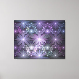 Bed of Flowers Trendy Shiny Abstract Fractal Art Canvas Print