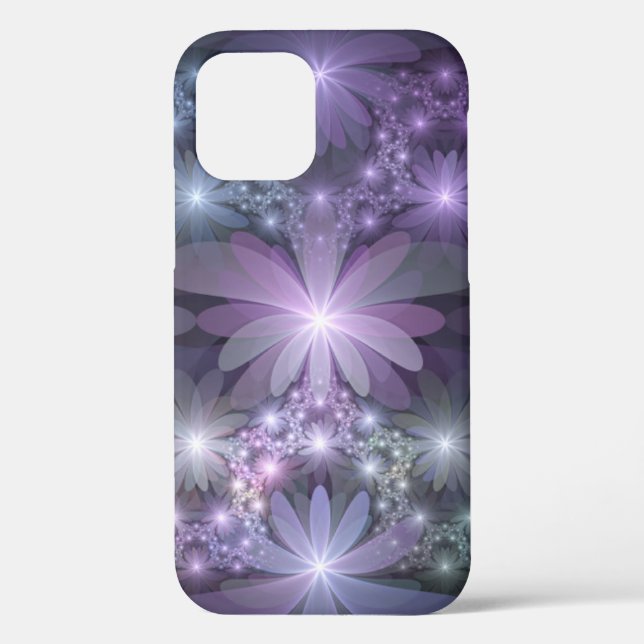 Bed of Flowers Trendy Shiny Abstract Fractal Art Case-Mate iPhone Case (Back)