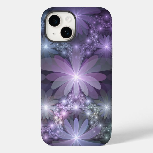 Bed of Flowers Trendy Shiny Abstract Fractal Art Case-Mate iPhone Case (Back)