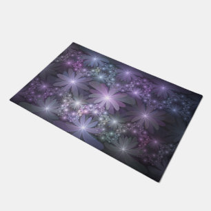 Bed of Flowers Trendy Shiny Abstract Fractal Art Doormat