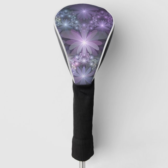 Bed of Flowers Trendy Shiny Abstract Fractal Art Golf Head Cover (Front)