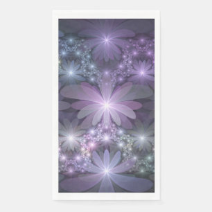 Bed of Flowers Trendy Shiny Abstract Fractal Art Napkin