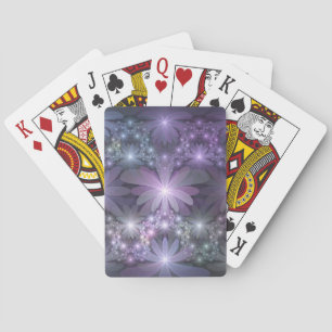 Bed of Flowers Trendy Shiny Abstract Fractal Art Playing Cards
