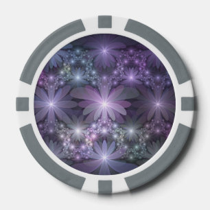 Bed of Flowers Trendy Shiny Abstract Fractal Art Poker Chips