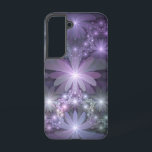 Bed of Flowers Trendy Shiny Abstract Fractal Art Samsung Galaxy Case<br><div class="desc">Striking fractal art,  shiny violet grey fantasy flowers.
Unique design for your Samsung Galaxy S22 case and more.</div>