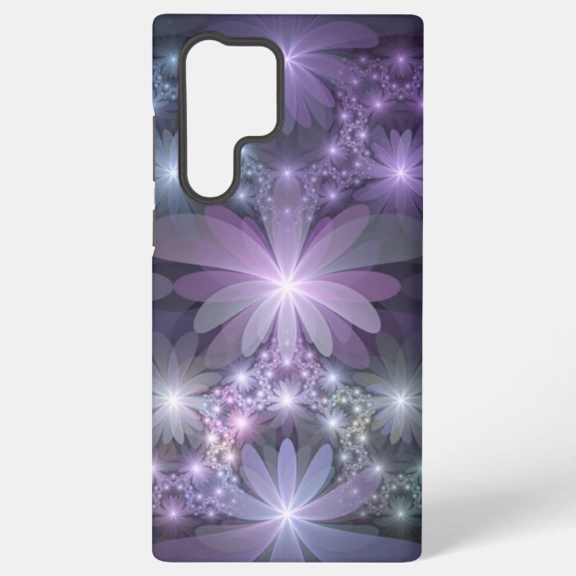 Bed of Flowers Trendy Shiny Abstract Fractal Art Samsung Galaxy S22 Ultra Case (Back)