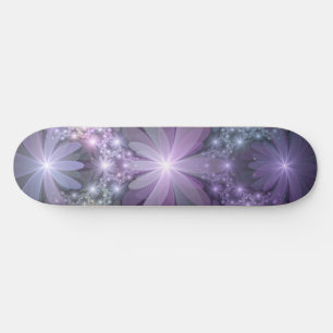 Bed of Flowers Trendy Shiny Abstract Fractal Art Skateboard