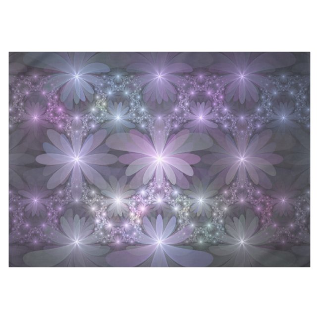 Bed of Flowers Trendy Shiny Abstract Fractal Art Tablecloth (Front (Horizontal))