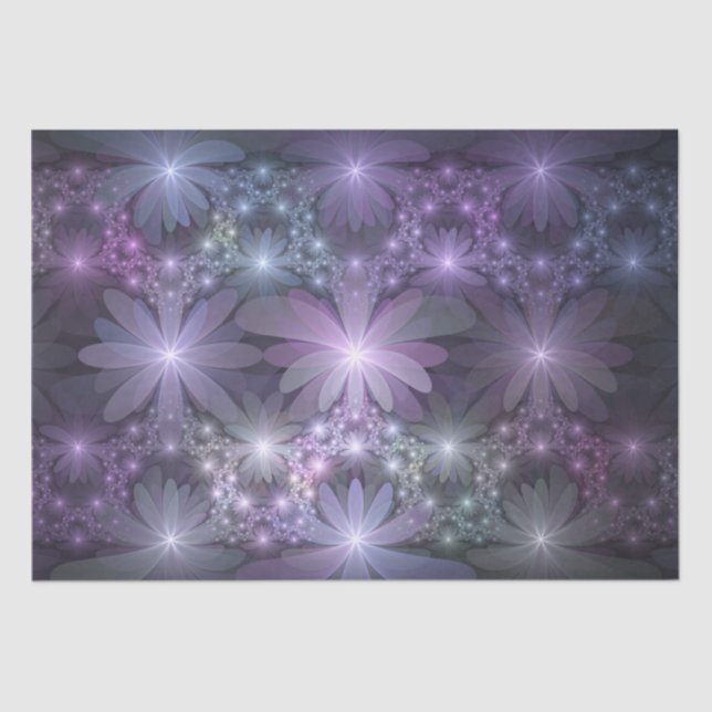 Bed of Flowers Trendy Shiny Abstract Fractal Art Tissue Paper (Front)