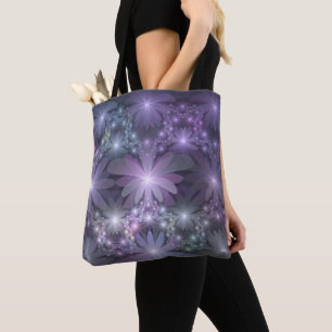 Bed of Flowers Trendy Shiny Abstract Fractal Art Tote Bag