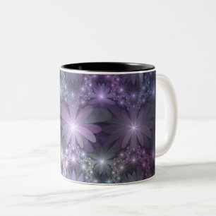 Bed of Flowers Trendy Shiny Abstract Fractal Art Two-Tone Coffee Mug