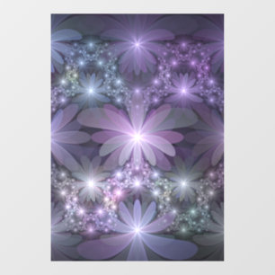 Bed of Flowers Trendy Shiny Abstract Fractal Art Window Cling