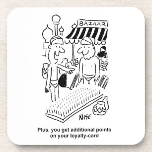 Bed of Nails at a Bazaar Cartoon Coaster