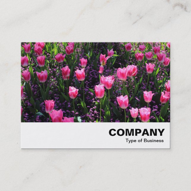 Bed of Pink Tulips Business Card (Front)