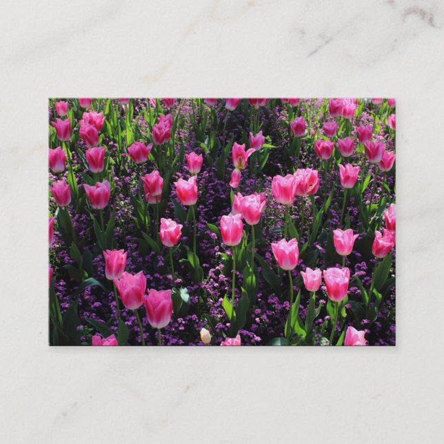 Bed of Pink Tulips Business Card (Front)