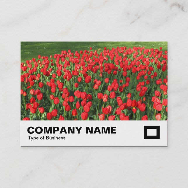Bed of Red Tulips 02 Business Card (Front)