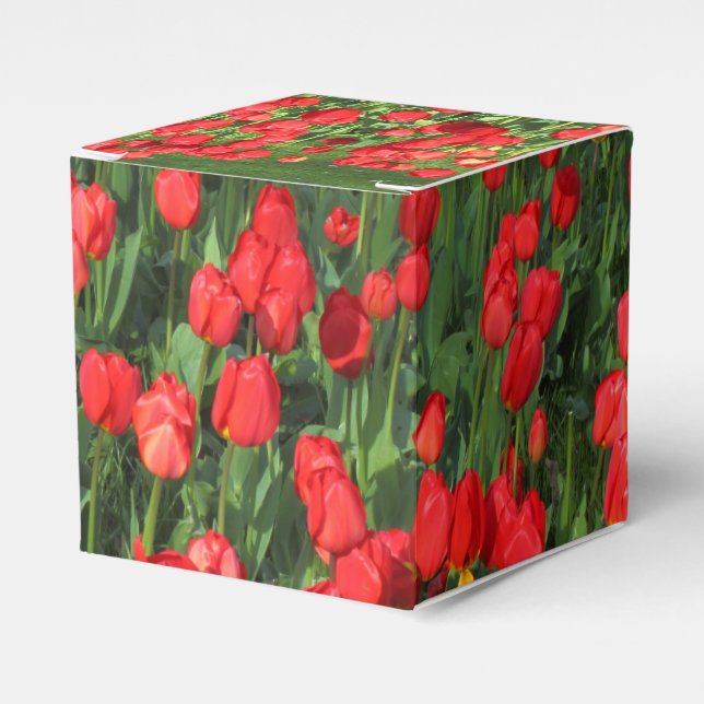 Bed of Red Tulips 02 Favor Box (Front Side)