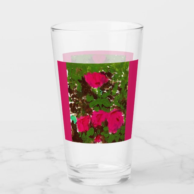 Bed of Roses Glass Tumbler (Front)