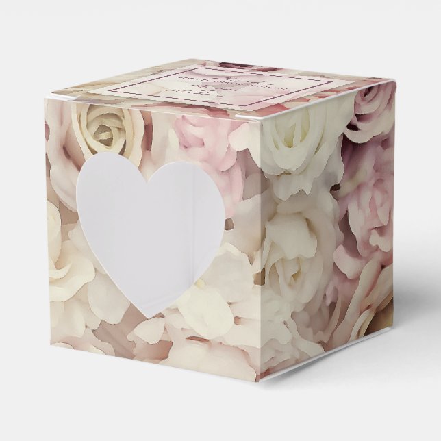 Bed of Roses Wedding 2" Favour Boxes (Front Side)