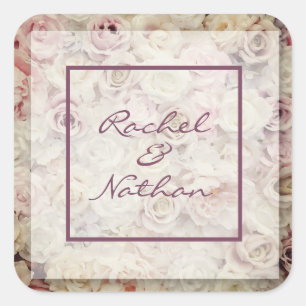 Bed of Roses Wedding Favour Stickers
