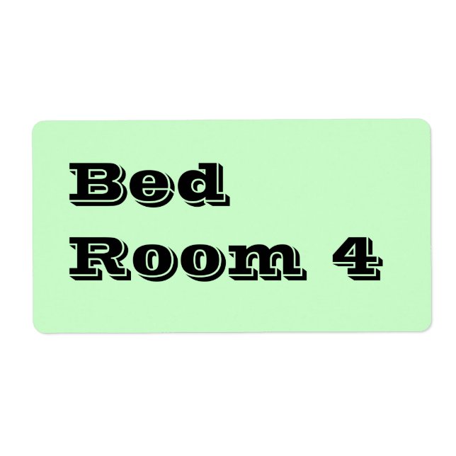 Bed Room 4 Moving Labels in pale green (Front)