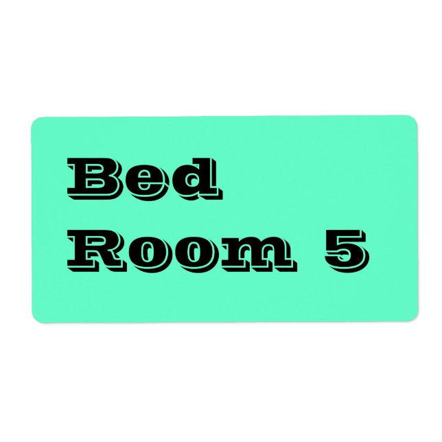 Bed Room 5 Moving Labels in Aqua (Front)
