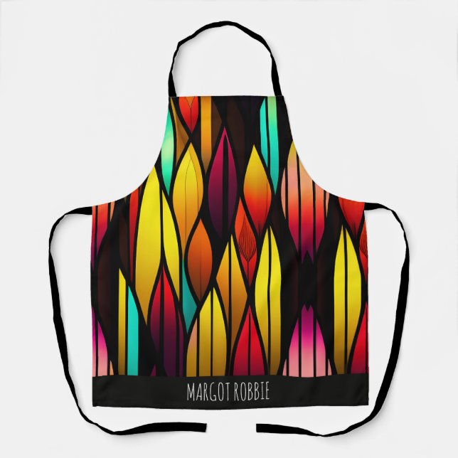 Bed Stained Glass cattails Mosaic Pattern Apron (Front)