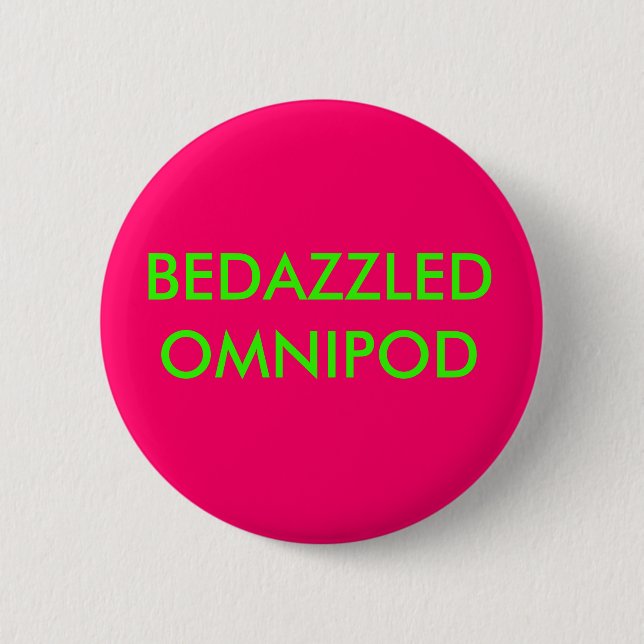 BEDAZZLED OMNIPOD 2 INCH ROUND BUTTON (Front)