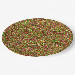 Bedazzled Sparkles-Pink-Green-PAPER PLATES