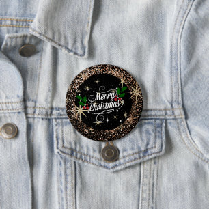 Bedazzling Christma greetings, sparkle and shine, 3 Inch Round Button