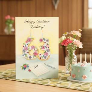 Beddian Birthday 2026, 63th Birthday for 1963  Card