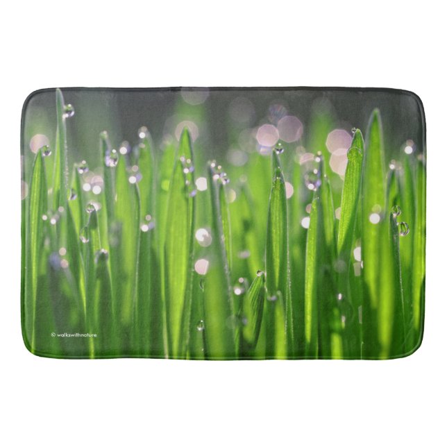 Bedewed Wheatgrass in the Morning Light Bath Mat (Front)