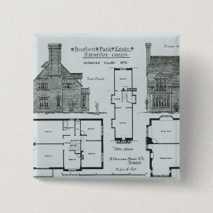 Bedford Park Estate 2 Inch Square Button