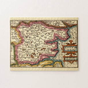 Bedfordshire County England Antique John Speed Map Jigsaw Puzzle