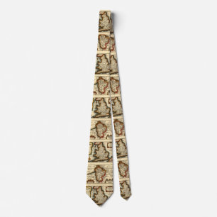 Bedfordshire County England Antique John Speed Map Tie