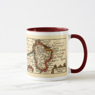 Bedfordshire County Map, England Mug