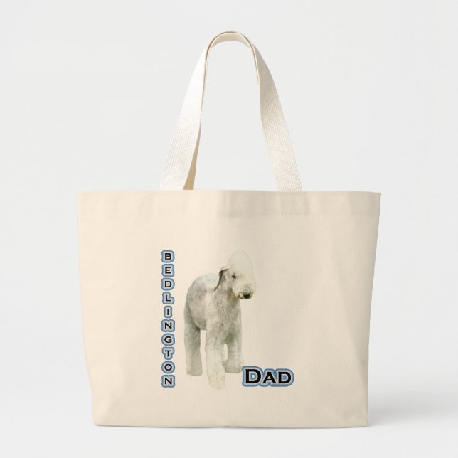 Bedlington Dad 4 Large Tote Bag (Front)
